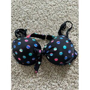 Tahiti Womens Swim Top Padded Polka dot Colorful Adjusted Straps Size Small